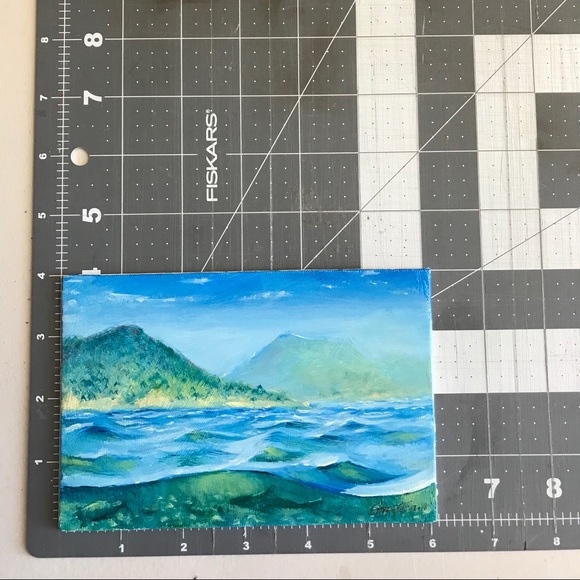 ⭕️ SOLD Original painting shark turtle seascape - Picture 8 of 8